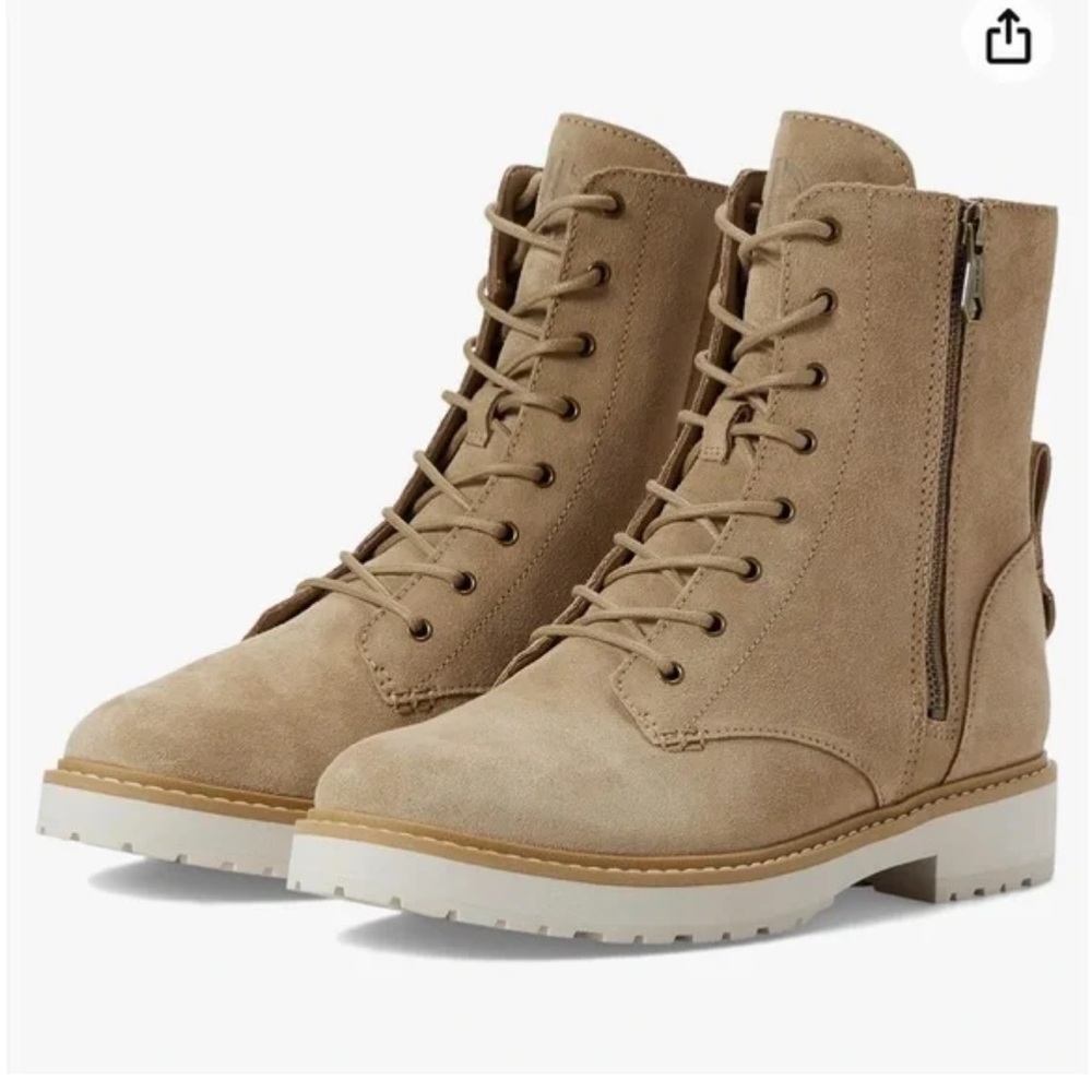 Cole Haan Greenwich Lace Up Boots - Tan Suede Size 9.5
